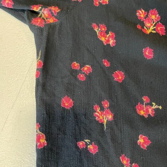 Billabong Floral Boho Top Size Large Black‎ - Picture 8 of 11